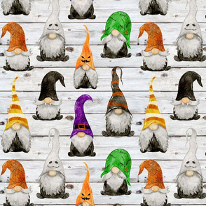 Halloween Gnomes on Shiplap - medium scale