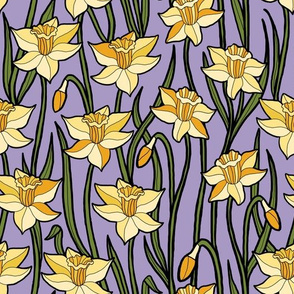 Daffodils on Lavender, Jumbo