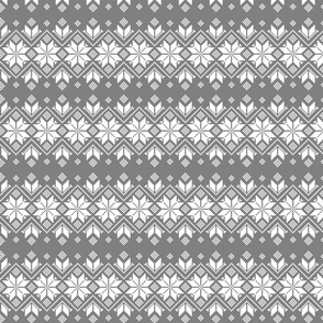 Wellspring - Star Alatyr - Ethno Ukrainian Traditional Pattern - Slavic Symbol - Middle Scale White on Gray Pastel