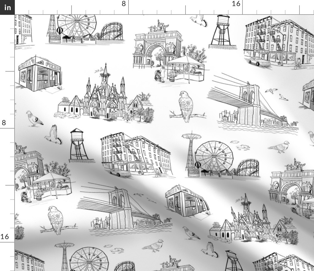 Brooklyn Toile Black and White