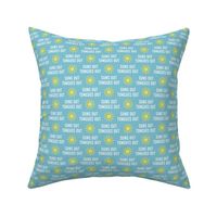 suns out tongues out - fun summer dog fabric - blue - LAD21