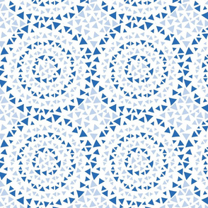 Abstract geometric blue white triangles seamless pattern 