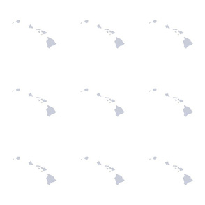 Hawaiian Islands silhouette - 6" block, grey on niihau pupu shell white