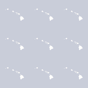 Hawaiian Islands silhouette - 6" block, white on Kahoolawe hinahina plant pale grey