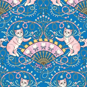 Rococo Kittens in French Blue-01
