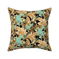 Rococo Bliss | Small | Black + Teal