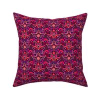 Psychedelic 70s paisley small scale garnet ruby amethyst by Pippa Shaw