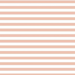 Peach Blush Bengal Stripe Pattern Horizontal in White