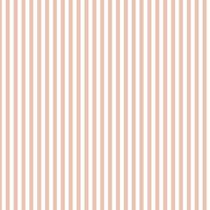 Small Peach Blush Bengal Stripe Pattern Vertical in White