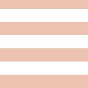 Large Peach Blush Awning Stripe Pattern Horizontal in White