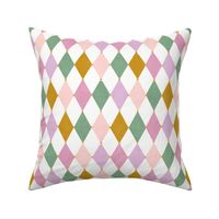 Easter Harlequin - jade - gold - lilac - lavender - pale peach 10"