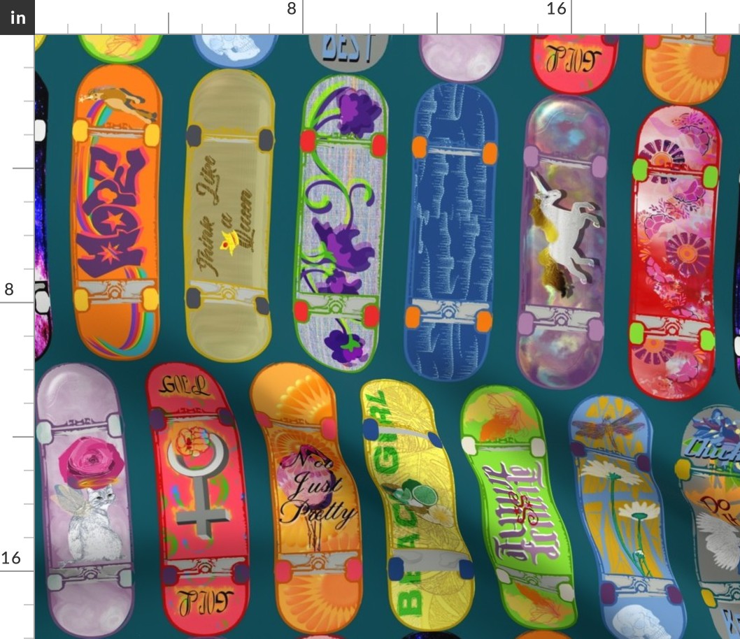Girl Power Skateboard wall
