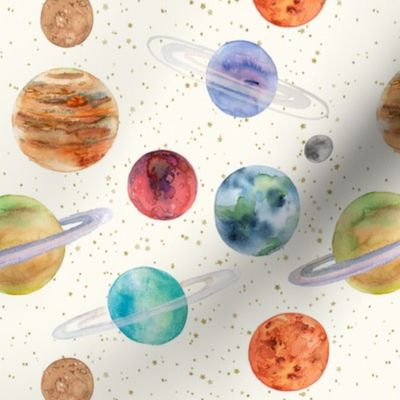 Solar System Planets Watercolor