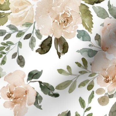 Large / Earthy Rose Florals