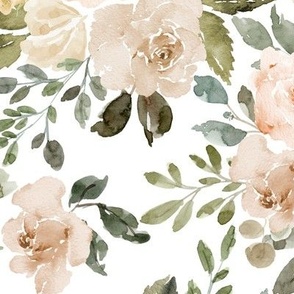 Large / Earthy Rose Florals