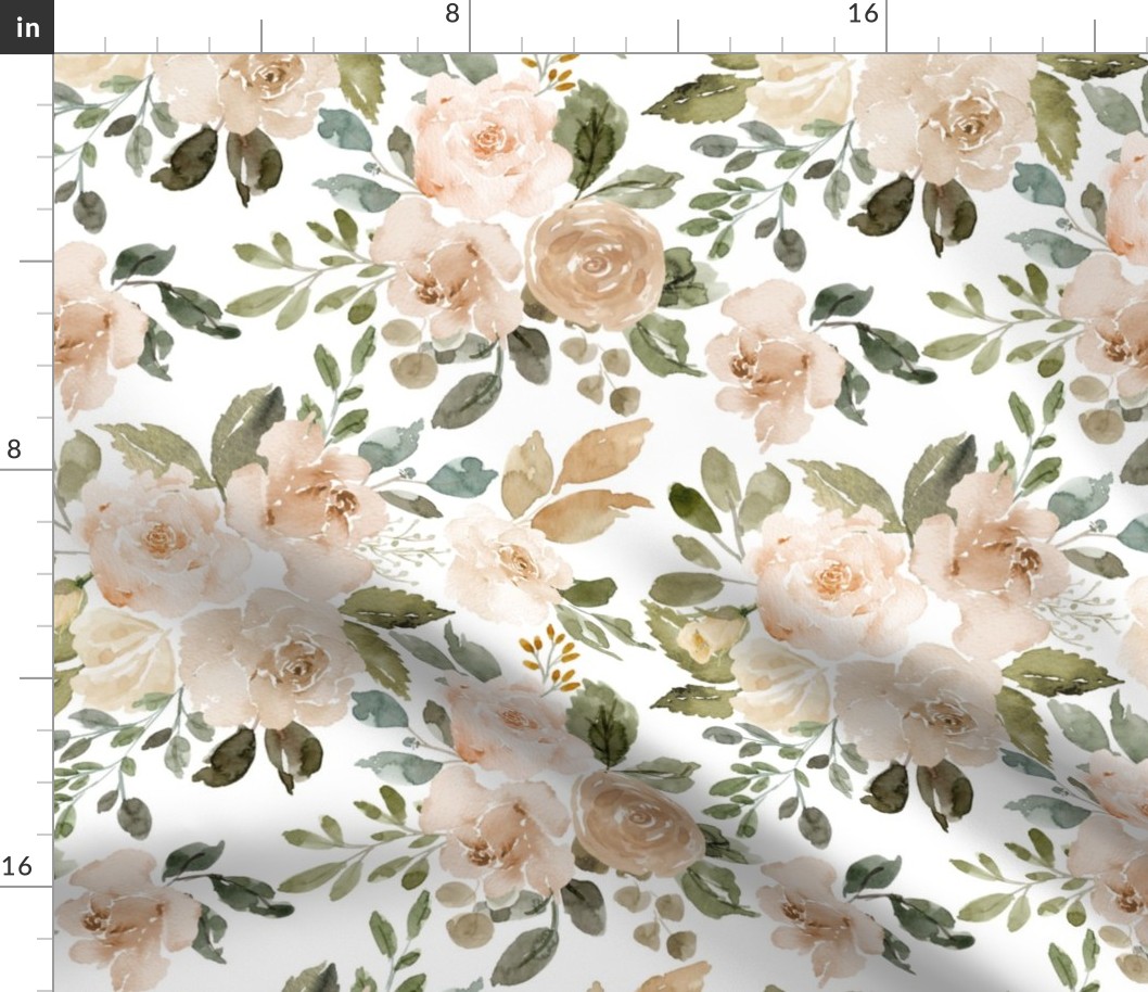 Large / Earthy Rose Florals