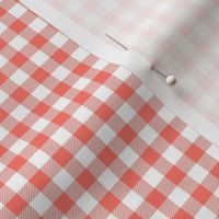 small coral white gingham