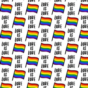 Love is Love - pride flag on white  - LAD21