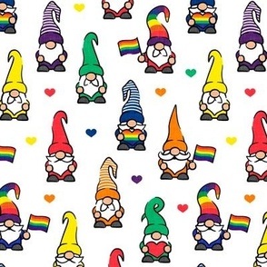 Pride Gnomes - Gay Pride Rainbow LGBTQ - white - LAD21