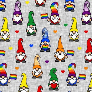 Pride Gnomes - Gay Pride Rainbow LGBTQ - light grey  - LAD21