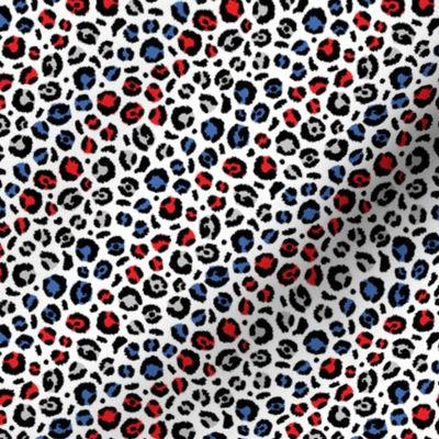Patriotic Leopard (Red White and Blue Diagonal)