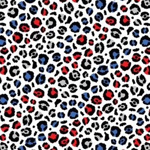 Patriotic Leopard (Red White and Blue Diagonal)