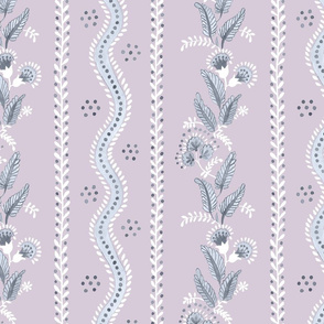 Blues on Lilac Emma Stripe