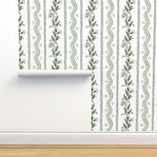 Olive Green on White  Emma Stripe