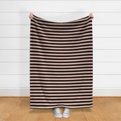 Large Peach Blush Awning Stripe Pattern Horizontal in Black