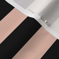 Large Peach Blush Awning Stripe Pattern Horizontal in Black