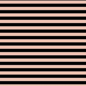 Peach Blush Bengal Stripe Pattern Horizontal in Black