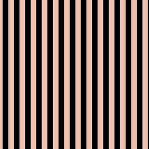 Peach Blush Bengal Stripe Pattern Vertical in Black