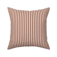 Peach Blush Pin Stripe Pattern Vertical in Black