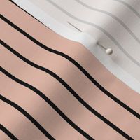 Peach Blush Pin Stripe Pattern Vertical in Black