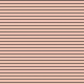 Small Peach Blush Pin Stripe Pattern Horizontal in Black