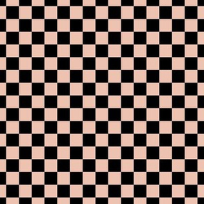 Checker Pattern - Peach Blush and Black