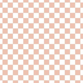 Checker Pattern - Peach Blush and White