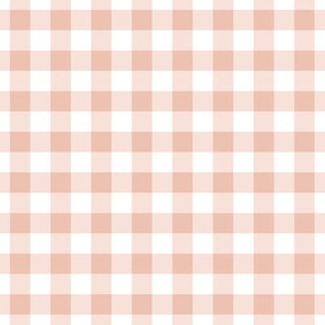 Gingham Pattern - Peach Blush and White