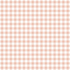 Small Gingham Pattern - Peach Blush and White