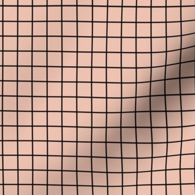 Grid Pattern - Peach Blush and Black