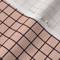 Grid Pattern - Peach Blush and Black