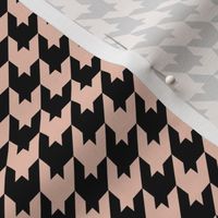 Houndstooth Pattern - Peach Blush and Black