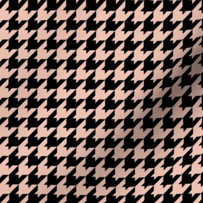 Houndstooth Pattern - Peach Blush and Black