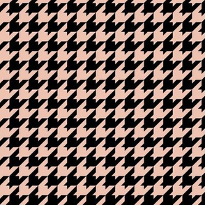 Houndstooth Pattern - Peach Blush and Black