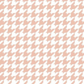 Houndstooth Pattern - Peach Blush and White
