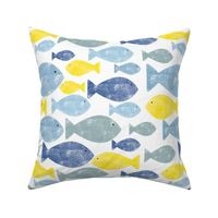 Go with the Flow Fish in Blue and Yellow - Large Scale