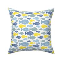 Go with the Flow Fish in Blue and Yellow - Medium Scale