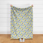 Going with The Flow Nautical Fish Polkadots in Blue and Yellow - Large Scale