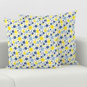 Going with The Flow Nautical Fish Polkadots in Blue and Yellow - Medium Scale