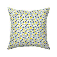 Going with The Flow Nautical Fish Polkadots in Blue and Yellow - Small Scale